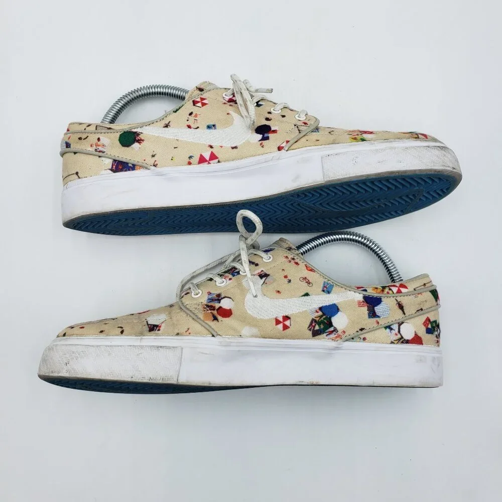 Nike Stefan Janoski Zoom‎ Sneakers 7.5 Mens Beach Day Lace Up Shoes Tan